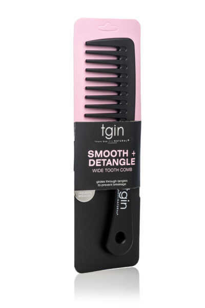 tgin black wide tooth comb for detangling