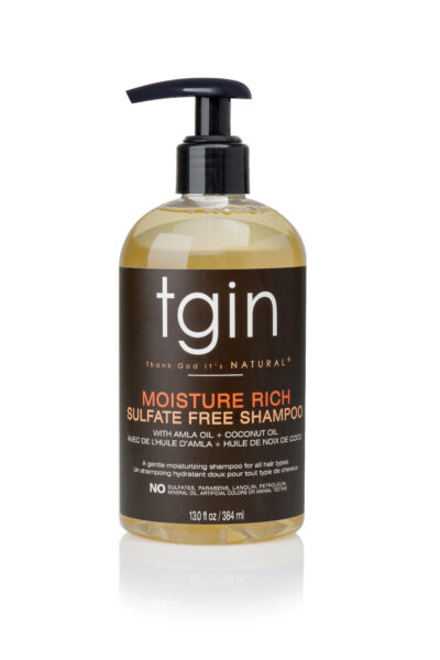 tgin Moisture Rich Sulfate Free gentle moisturizing Shampoo for all hair types